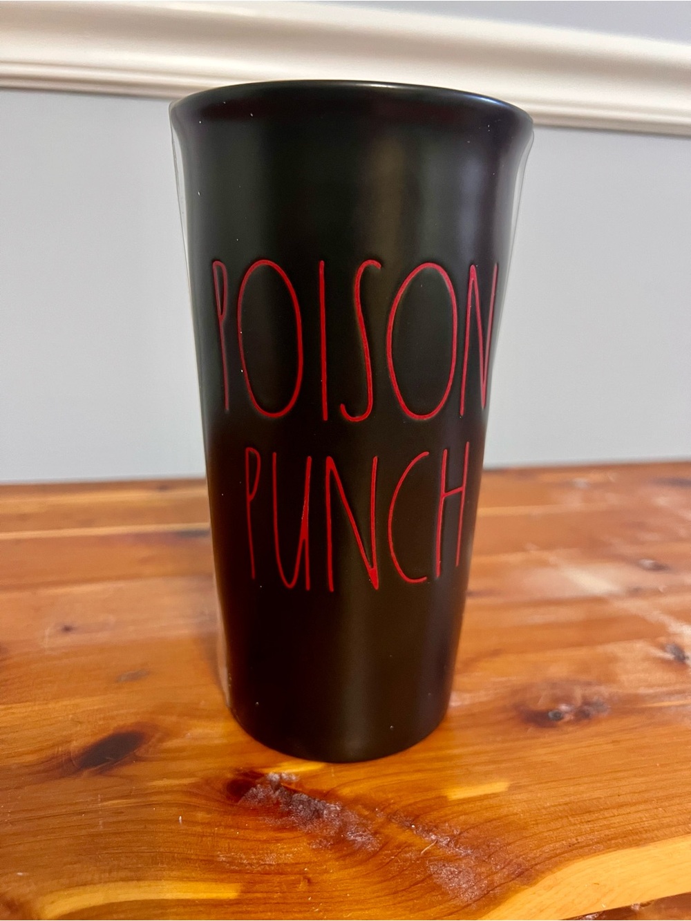 NEW Rae Dunn Poison Punch Black Travel Mug Halloween Tumbler